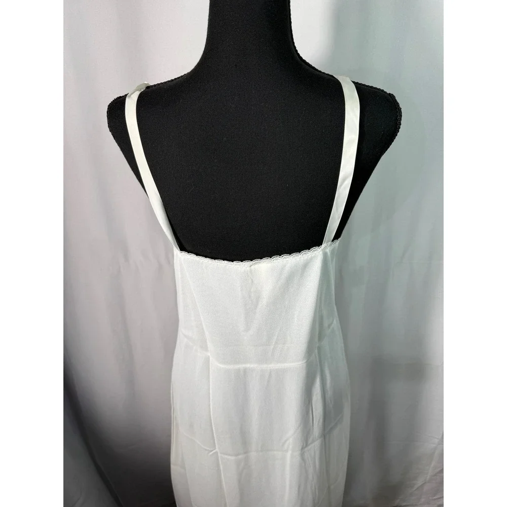 VTG Philmaid Lingerie Nylon Tricot White Lace Slip Dress Size 36‎ NWT USA MADE
